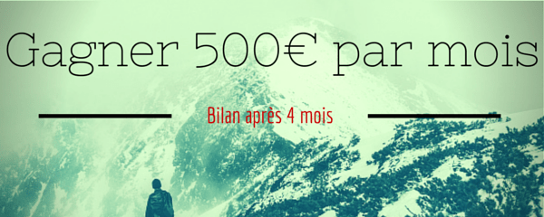 Earn 500€ per month with internet, results after 4 months